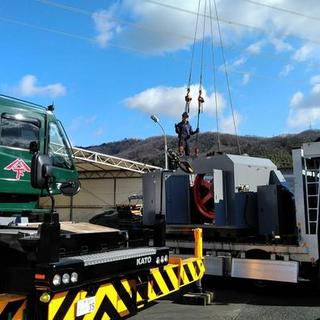 重量物運搬☆彡 機械据付け作業①‼